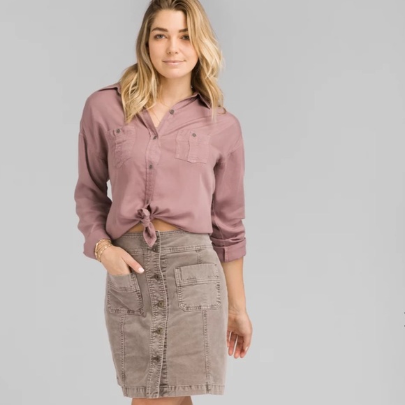 Prana Corduroy Merrigan Skirt Mud 0 - Picture 2 of 10